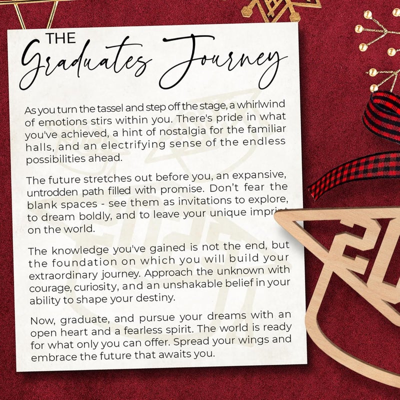 TEEBIM Graduation Ornaments 2025 - Graduation Christmas Ornament - College, High School, Senior Gifts for for Women, Daughter - Graduate Ornaments for Christmas Tree - Wood Ornament & Story Card - Image 2